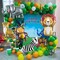 Jungle Safari Animal Foil Balloons – Lions, Zebra, Elephant, Monkey, Leopard for Kids Birthday, Baby Shower, and Safari Party Decorations (Colorful Smiling Animal)